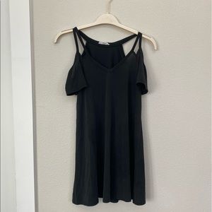 Black Cut Off Shoulders Dress Small